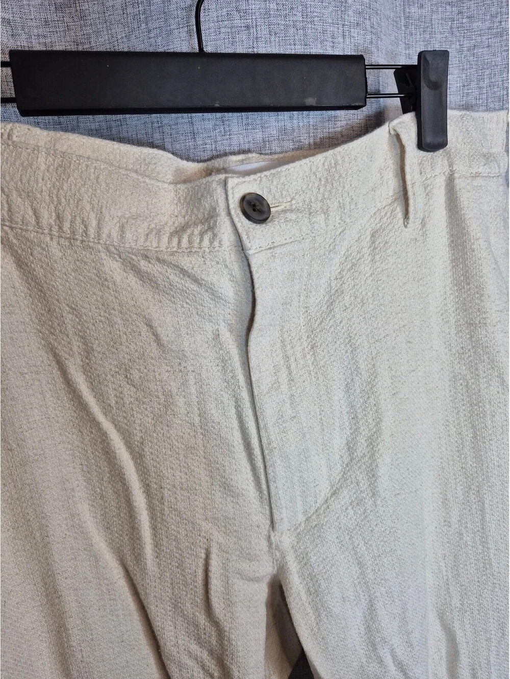 Goodfellow & Co Men’s Linen Blend Pants Large Ivory Textured Straight Leg